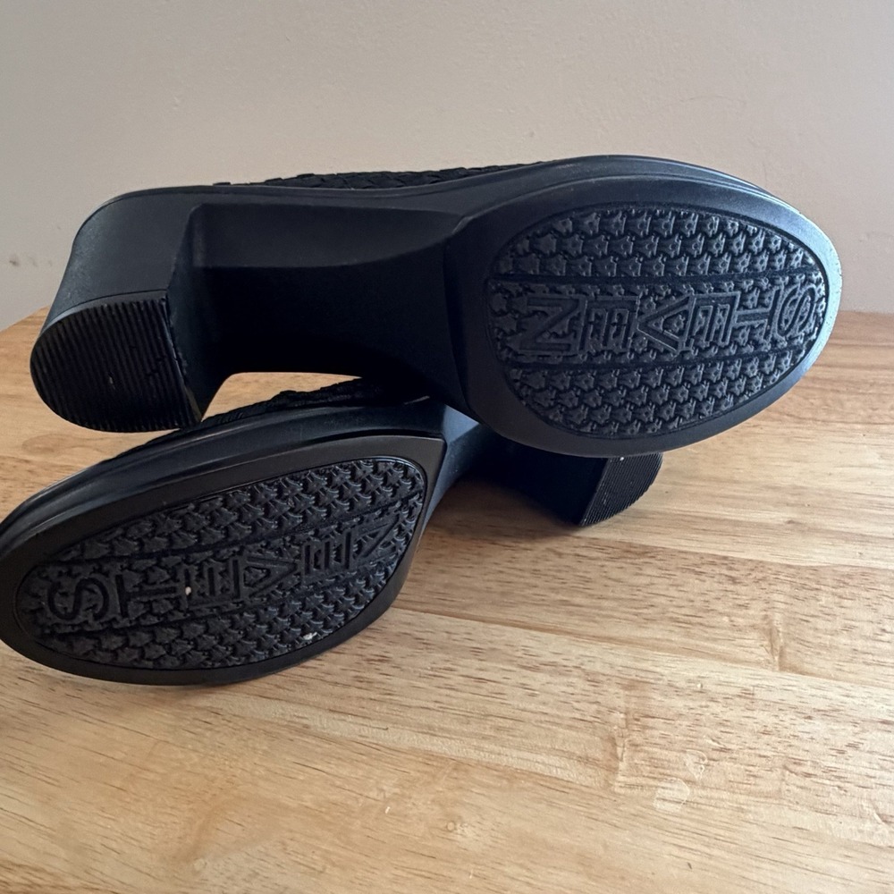 Steven By Steve Madden Woven Heel Womens Eliza Size 8 Black Y2K Block Heel - Picture 10 of 11